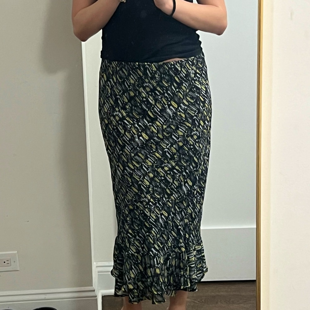 Long patterned vintage maxi skirt